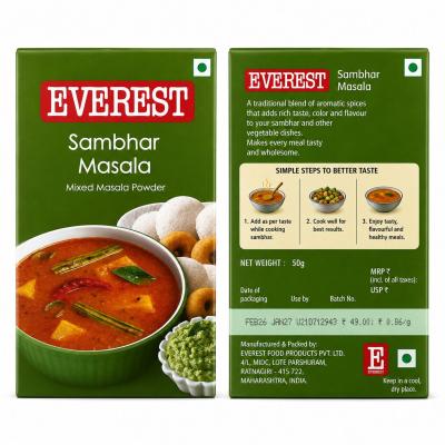 EVEREST MASALA SAMBHAR MIXED MASALA POWDER - 50g