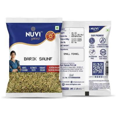 NUVI SPICEZ BARIK SAUNF SMALL FENNEL SEEDS - 50g
